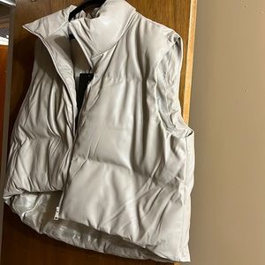 Caramel Faux Leather Gilet